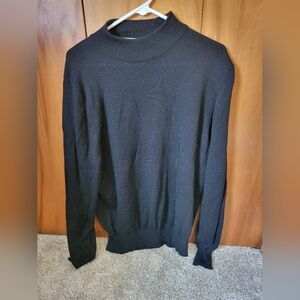 Vintage Black Men's 100% Merino Wool Sweater